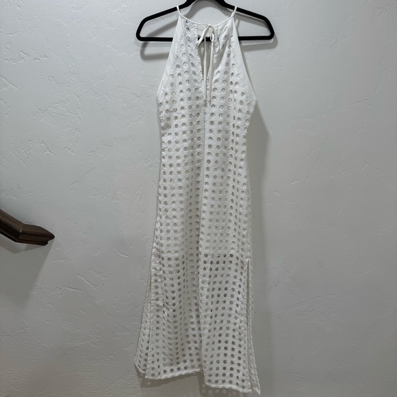 Anthropologie Vineet Bahl Eyelet Halter Dress White Circle Lace Women's XS - Picture 12 of 16